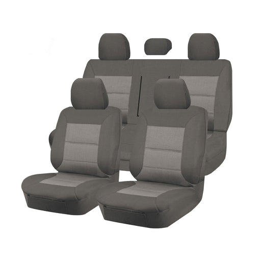 Seat Covers for MITSUBISHI TRITON FR ML-MN SERIES 06/2006 ? 2015 DUAL CAB UTILITY FR GREY PREMIUM - Outbackers