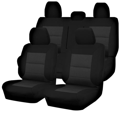 Seat Covers for MITSUBISHI TRITON FR MQ SERIES 01/2015 - ON DUAL CAB UTILITY FR BLACK PREMIUM - Outbackers