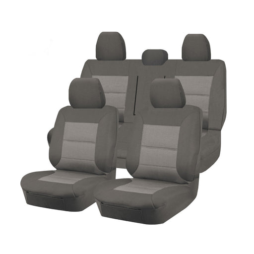 Seat Covers for MITSUBISHI TRITON FR MQ SERIES 01/2015 - ON DUAL CAB UTILITY FR GREY PREMIUM - Outbackers