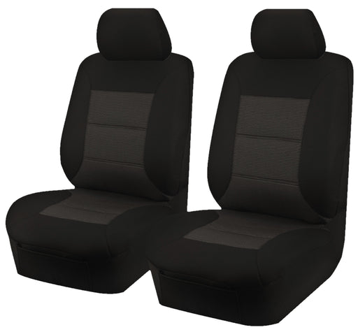 Seat Covers for MITSUBISHI TRITON MQ SERIES 01/2015 - ON DUAL / CLUB CAB UTILITY FRONT 2X BUCKETS BLACK PREMIUM - Outbackers