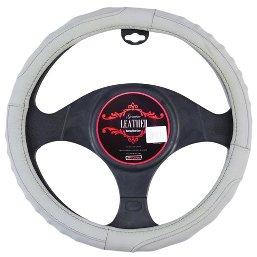 Kentucky Steering Wheel Cover - Grey [Leather] - Outbackers