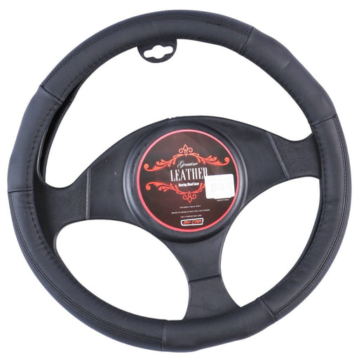 Miami Steering Wheel Cover - Black [Leather] - Outbackers