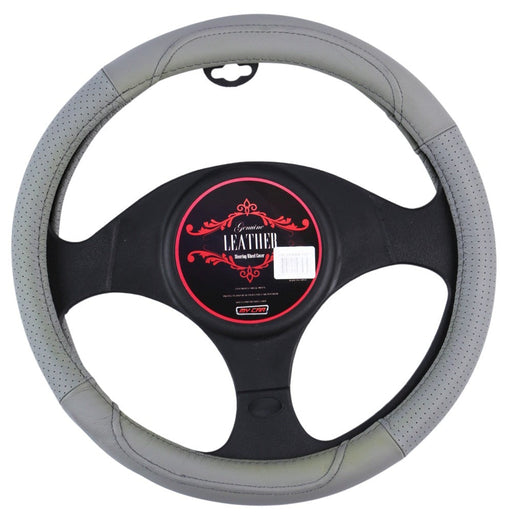 Oklahoma Steering Wheel Cover - Grey [Leather] - Outbackers