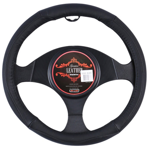 Vegas Steering Wheel Cover - Black [Leather] - Outbackers