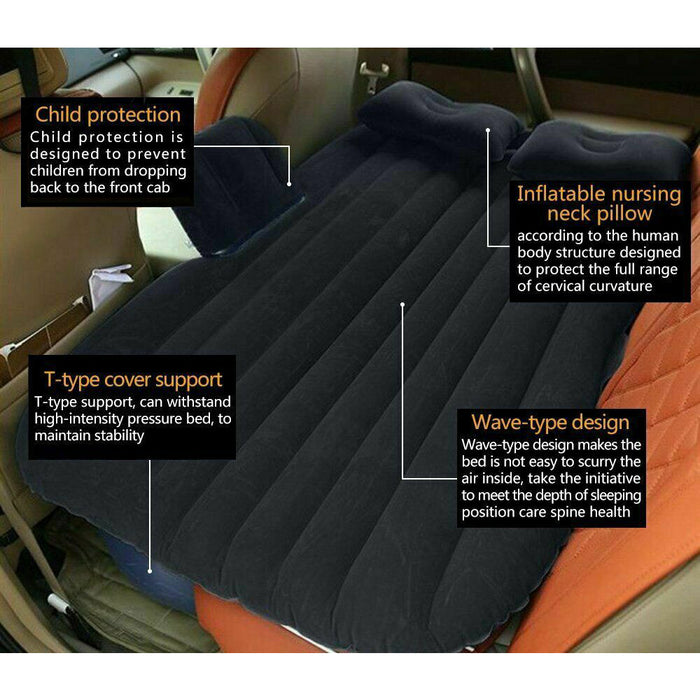 Inflatable Car Back Seat Mattress Portable Camping Travel Air Bed - Outbackers