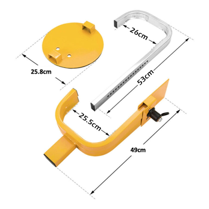 Heavy Duty Wheel Defender Lock Clamp Tyre Lock 13" 14" 15" Car Caravan Trailer - Outbackers