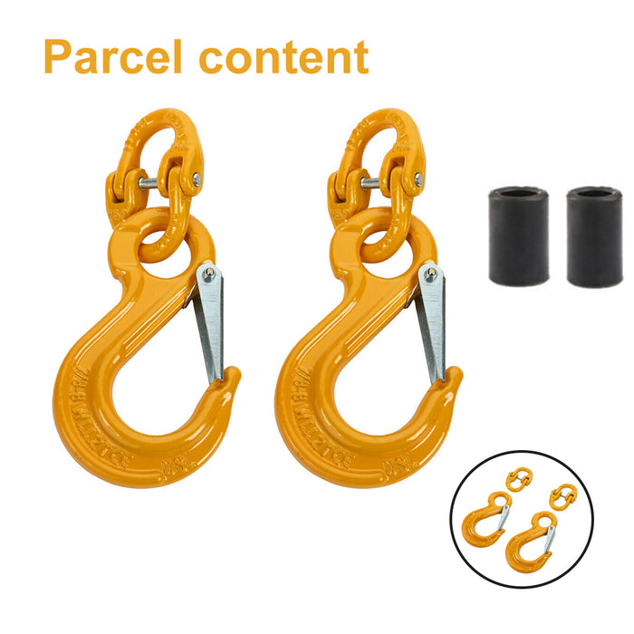 2X 8mm Eye Sling Hook + Hammer Lock Safety Chain Caravan Trailer Connecting Extend - Outbackers