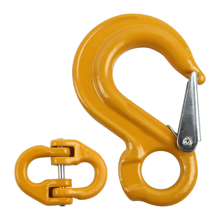 2X 8mm Eye Sling Hook + Hammer Lock Safety Chain Caravan Trailer Connecting Extend - Outbackers