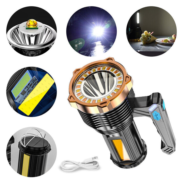 Most Powerful 1200000lm LED Flashlight Super Bright Torch Lamp USB Rechargeable - Outbackers