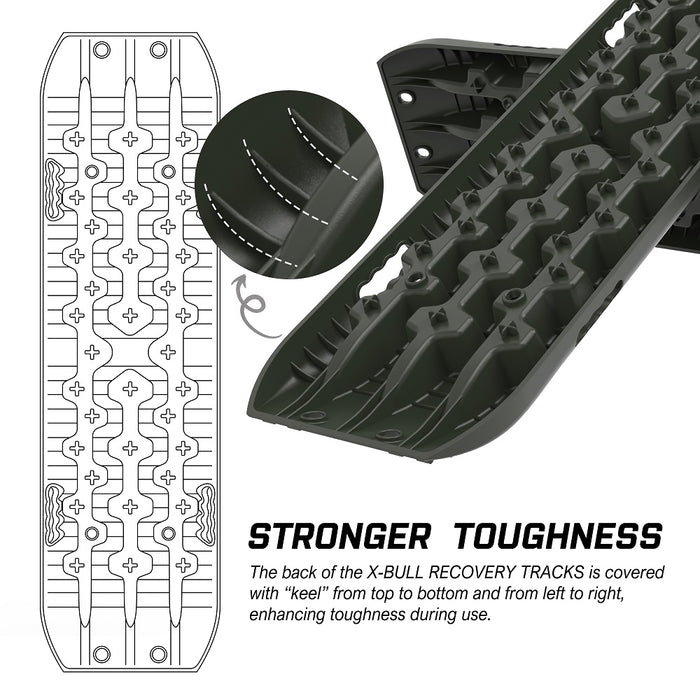 X-BULL 4X4 Recovery Tracks Boards 4WD 10T 4PCS Offroad Vehicle Sand Mud Gen3.0 Olive - Outbackers