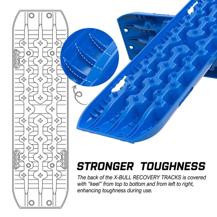 X-BULL Recovery tracks kit Boards 4WD strap mounting 4x4 Sand Snow Car qrange GEN3.0 6pcs blue - Outbackers