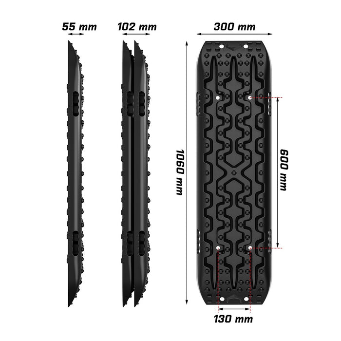 X-BULL Recovery Tracks Boards Sand Truck Mud 4WD 4x4 Gen3.0 Black/ Tyre Tire Deflator - Outbackers