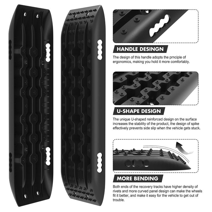 X-BULL 10 Pairs Recovery tracks Boards 4WD 4X4 10T Sand / Mud / Snow Gen 2.0 Black - Outbackers