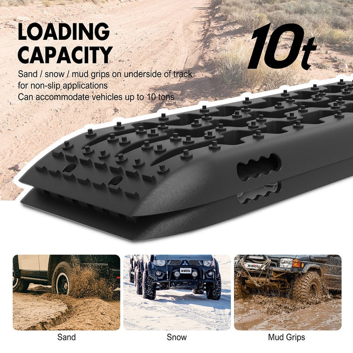 X-BULL 10 Pairs Recovery tracks Boards 4WD 4X4 10T Sand / Mud / Snow Gen 2.0 Black - Outbackers