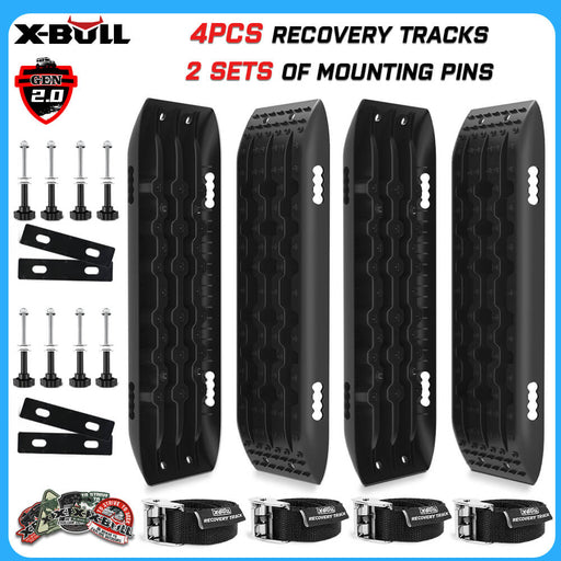 X-BULL Recovery tracks Boards 10T 2 Pairs/ Sand / Mud / Snow Mounting Bolts Pins Gen 2.0 -Black - Outbackers