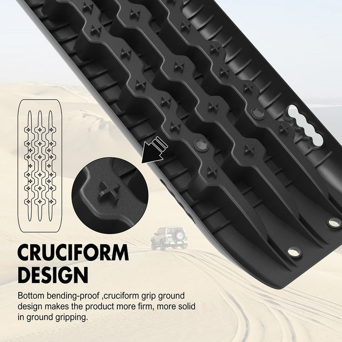 X-BULL Recovery tracks Boards 10T 2 Pairs/ Sand / Mud / Snow Mounting Bolts Pins Gen 2.0 -Black - Outbackers