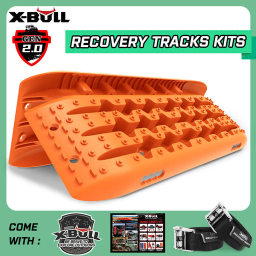 X-BULL KIT1 Recovery track Board Traction Sand trucks strap mounting 4x4 Sand Snow Car ORANGE - Outbackers