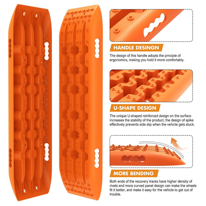 X-BULL 10 Pairs of Recovery tracks Boards Traction 10T Sand tracks/ Mud /Snow Gen 2.0 Orange - Outbackers