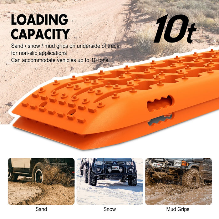 X-BULL 10 Pairs of Recovery tracks Boards Traction 10T Sand tracks/ Mud /Snow Gen 2.0 Orange - Outbackers