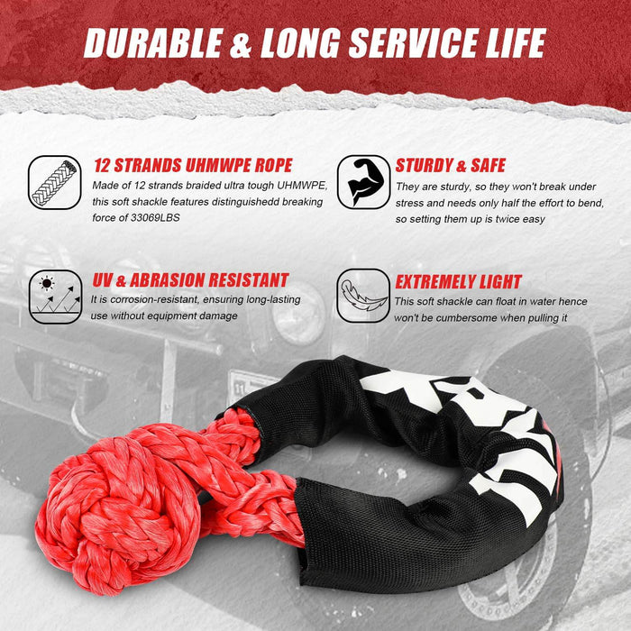 X-BULL Recovery Kit Kinetic Recovery Rope With Hitch Receiver 5T Recovery Receiver - Outbackers