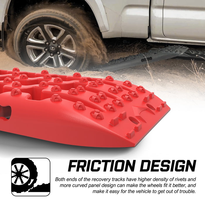 X-BULL Recovery tracks Boards 10T 2 Pairs Sand Mud Snow With Mounting Bolts pins Red - Outbackers