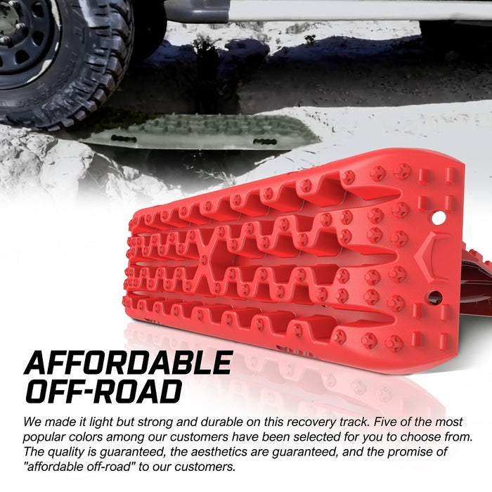 X-BULL Recovery tracks Boards 10T 2 Pairs Sand Mud Snow With Mounting Bolts pins Red - Outbackers