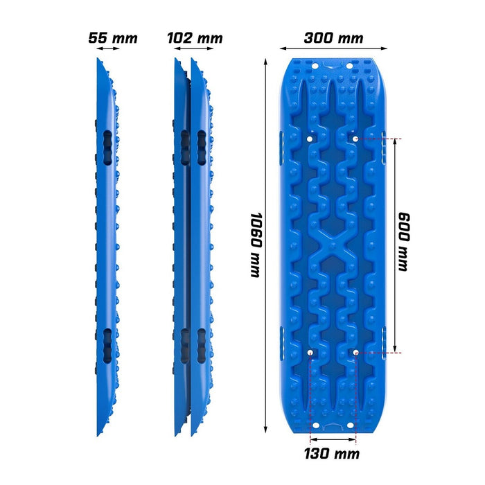 X-BULL Recovery tracks Boards 10T 2 Pairs Sand Mud Snow With Mounting Bolts pins Blue - Outbackers