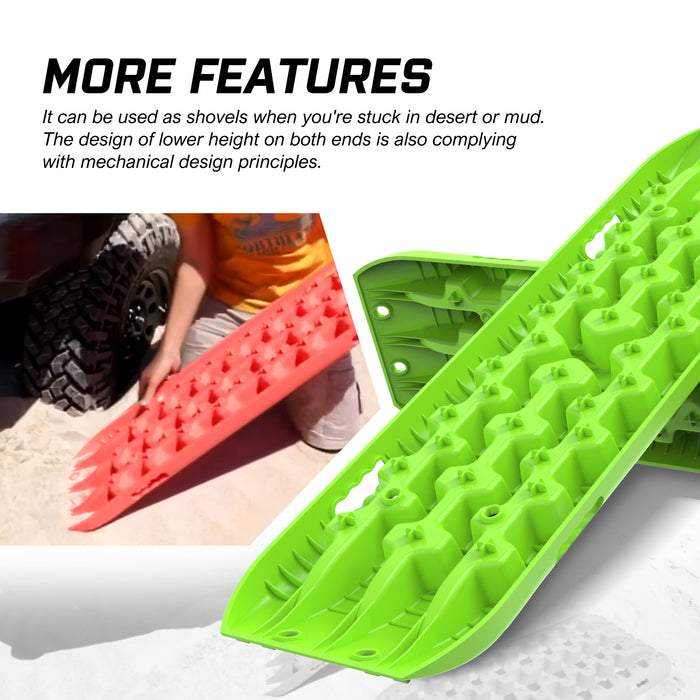 X-BULL Recovery tracks Boards 10T 2 Pairs Sand Mud Snow With Mounting Bolts pins Green - Outbackers