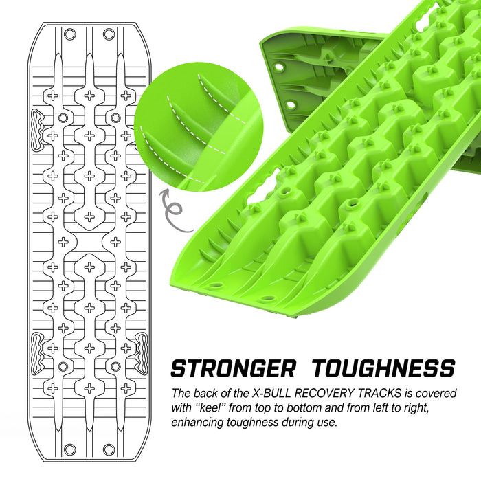 X-BULL Recovery tracks Boards 10T 2 Pairs Sand Mud Snow With Mounting Bolts pins Green - Outbackers