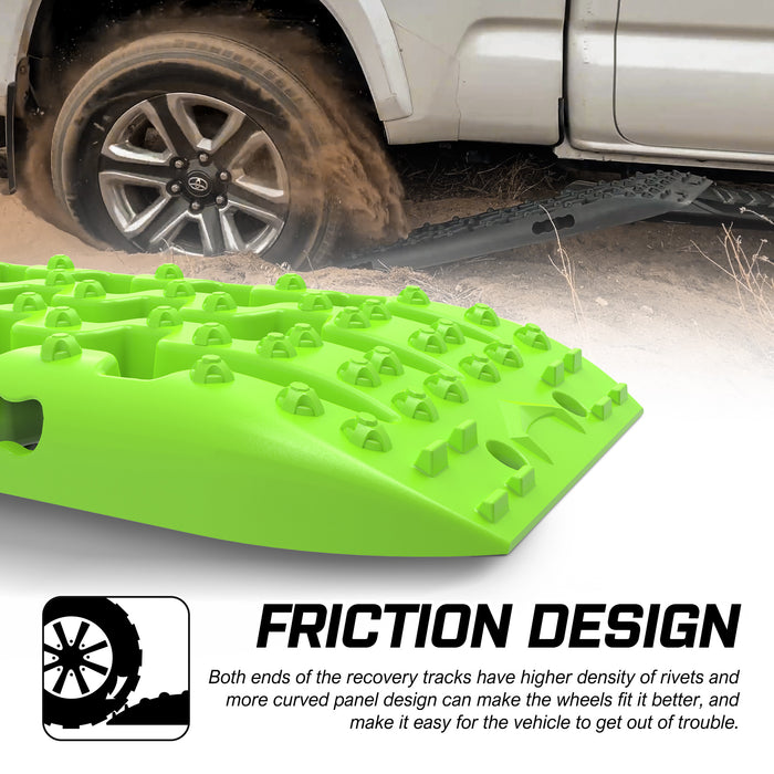 X-BULL Recovery tracks Boards 10T 2 Pairs Sand Mud Snow With Mounting Bolts pins Green - Outbackers