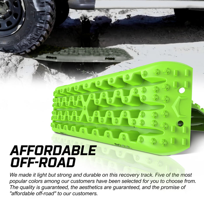 X-BULL Recovery tracks Boards 10T 2 Pairs Sand Mud Snow With Mounting Bolts pins Green - Outbackers