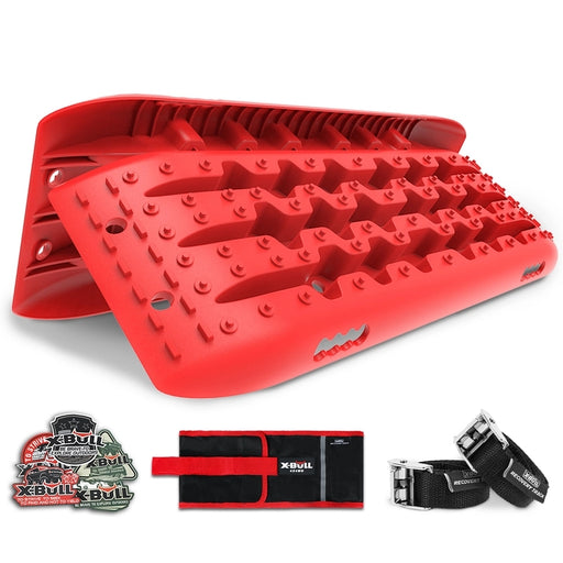 X-BULL KIT2 Recovery tracks 6pcs Board Traction Sand trucks strap mounting 4x4 Sand Snow Car red - Outbackers