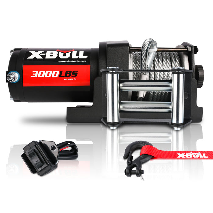 X-BULL Electric Winch 3000LBS Steel Wire Cable 12V Boat ATV 4WD Winch Trailer 10 Units - Outbackers