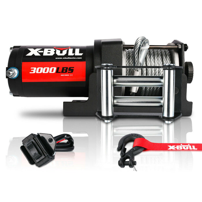 X-BULL Electric Winch 3000lbs/1360kg Wireless 12V Steel Cable ATV 4WD BOAT 4X4 - Outbackers