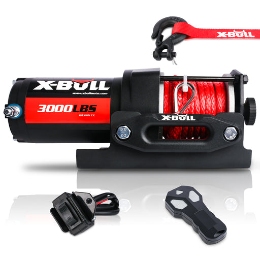 X-BULL Electric Winch 12V Wireless 3000lbs/1360kg Synthetic Rope BOAT ATV 4WD - Outbackers