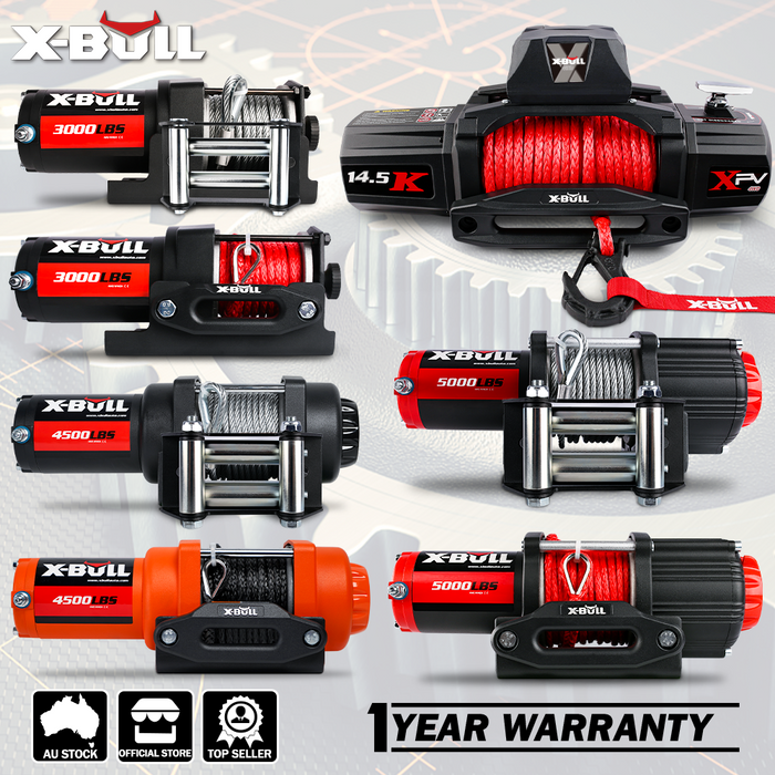 X-BULL Electric Winch 12V 3000LBS Synthetic Rope Wireless remote ATV UTV Boat Trailer