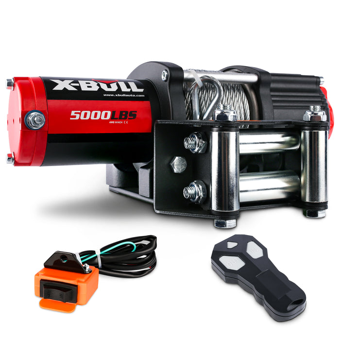 X-BULL Electric Winch 12V 5000LBS Wireless 15.2M Steel Cable ATV UTV 4WD Boat - Outbackers