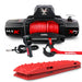 X-BULL 14500LBS Electric Winch 12V synthetic rope with Recovery Tracks Gen3.0 Red - Outbackers