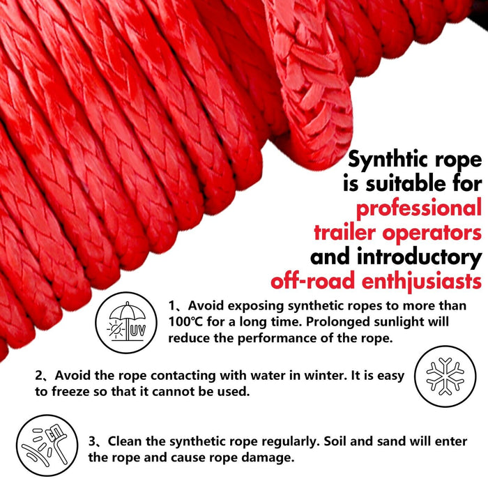 X-BULL 4WD Electric Winch 14500LBS 12V synthetic rope with 2 Pairs Recovery Tracks Gen2.0 Red - Outbackers