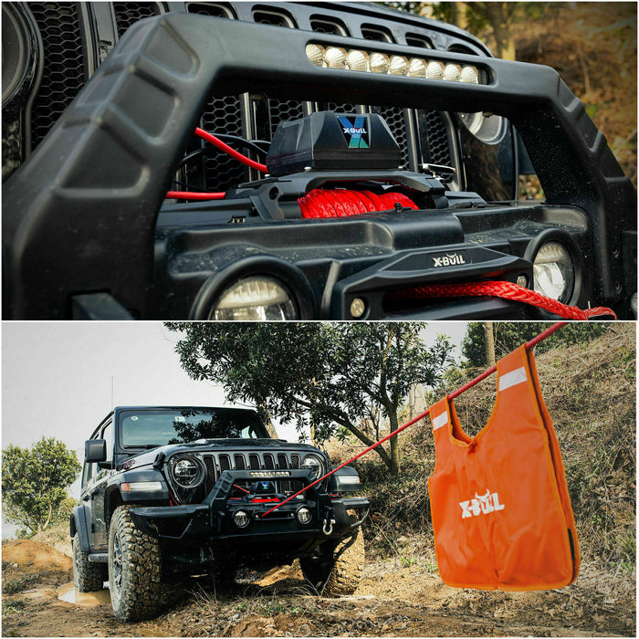 X-BULL Electric Winch 12V Synthetic Rope Wireless 14500LB Remote 4X4 4WD Boat - Outbackers