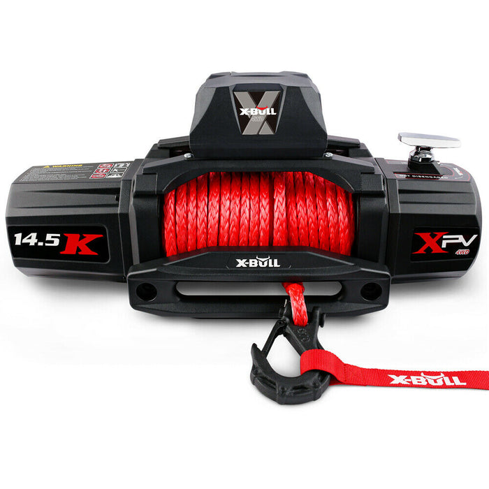 X-BULL Electric Winch 12V Synthetic Rope Wireless 14500LB Remote 4X4 4WD Boat - Outbackers