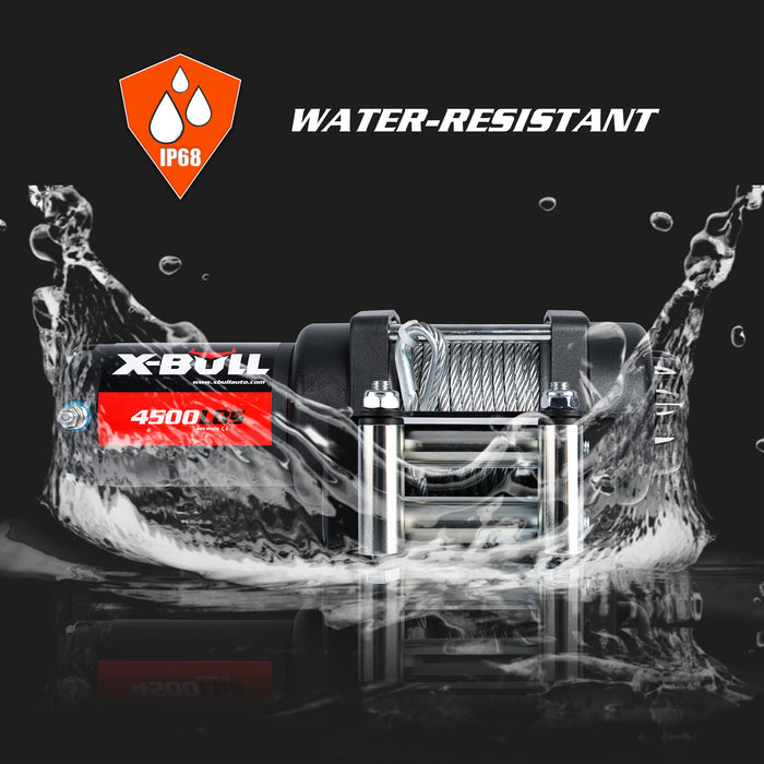 X-BULL Electric Winch 4500LBS/2041KG Steel Cable Wireless Remote Boat ATV 4WD - Outbackers