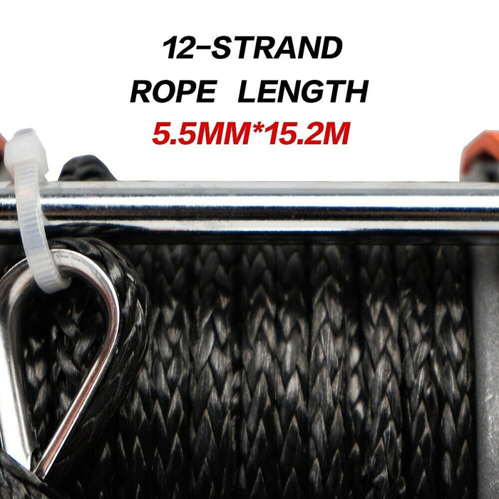 X-BULL Electric Winch 12v Synthetic Rope 4500LBS Wireless Remote ATV UTV 2041KG - Outbackers