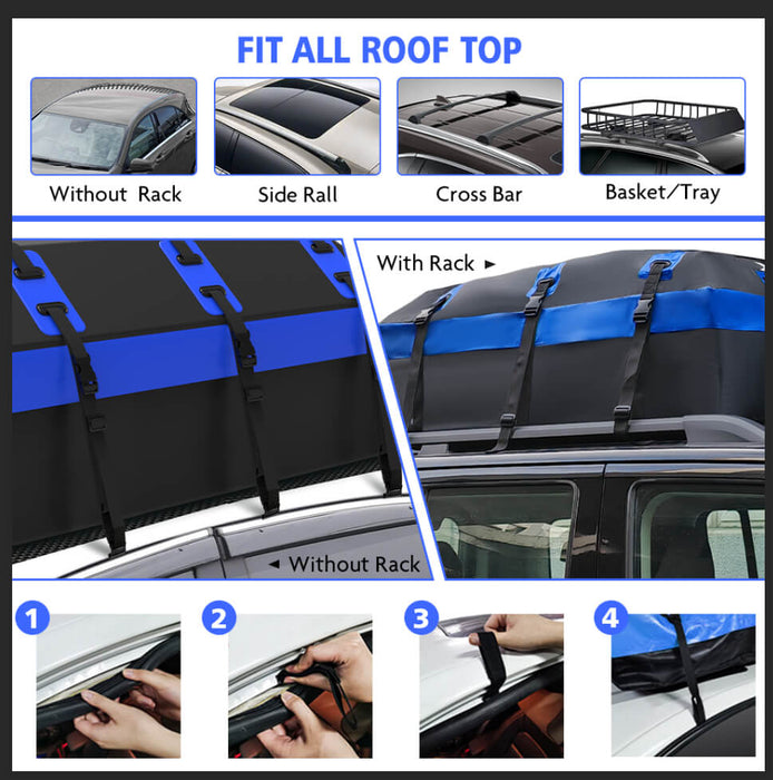 X-BULL Car Roof Cargo Bag Rooftop Cargo Carrier 100% Waterproof Top Luggage Bag for All Vehicles - Outbackers