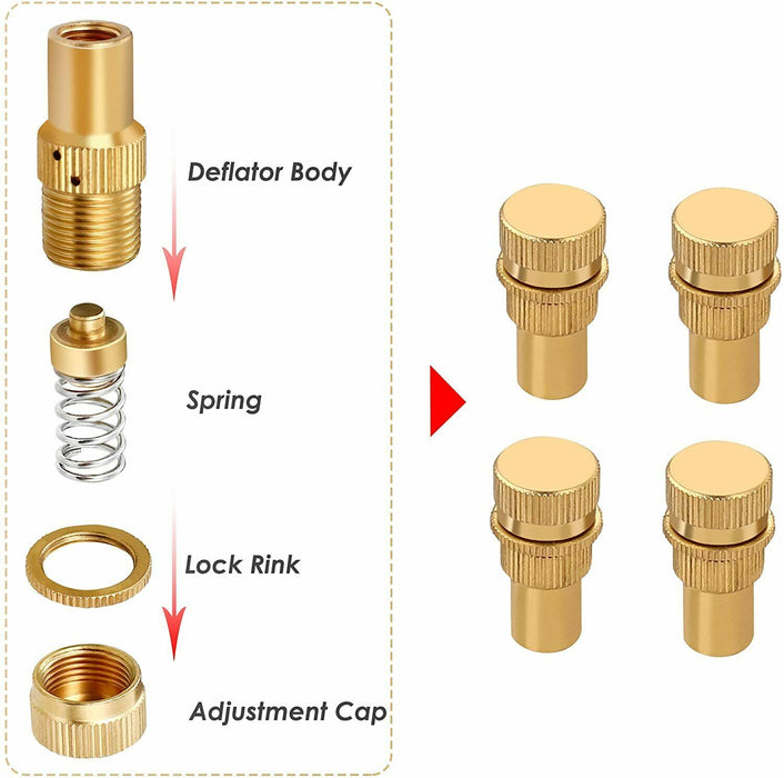 X-BULL Tyre Deflators Brass Air Deflator 0-60 PSI Tire Valve Core Tool Automatic - Outbackers