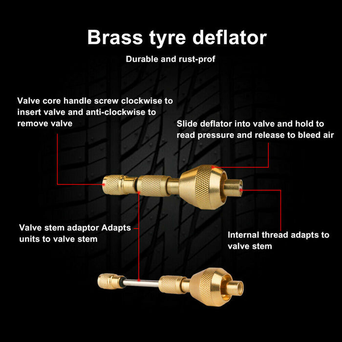 X-BULL Tyre Deflator Tire Air Deflators Rapid With Pressure Gauge Valve Tool 4WD - Outbackers