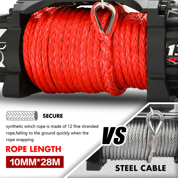 X-BULL Electric Winch 13000LBS 12V Synthetic Rope 28M Wireless Offroad 4WD 4x4 - Outbackers