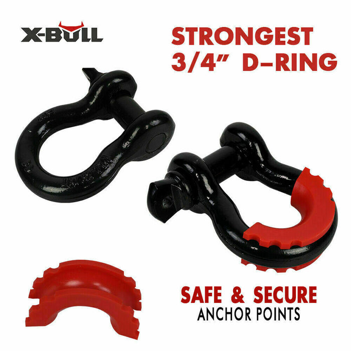 X-BULL Winch Recovery Kit 11PCS 4WD 4x4 Pack Off Road Snatch Strap Essential - Outbackers