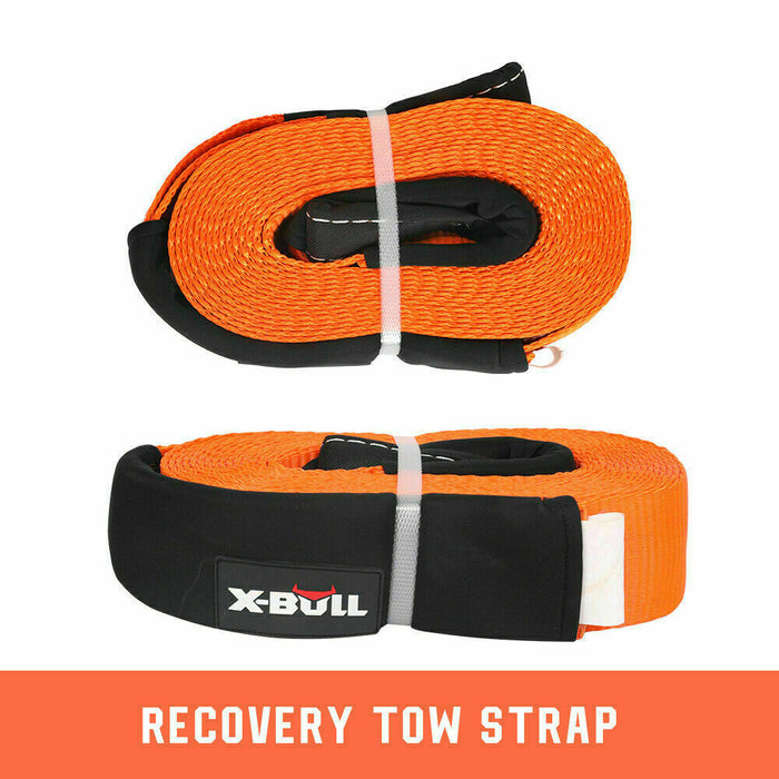 X-BULL Winch Recovery Kit 11PCS 4WD 4x4 Pack Off Road Snatch Strap Essential - Outbackers