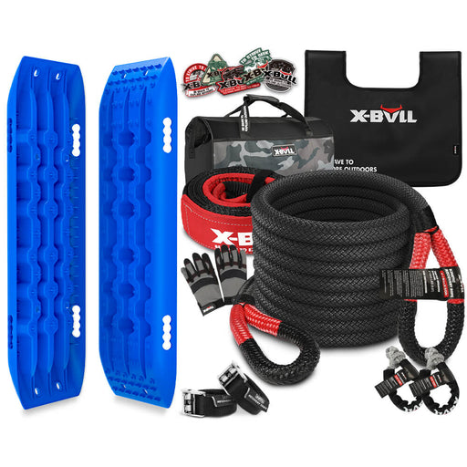 X-BULL 4X4 Recovery Kit Kinetic Recovery Rope Snatch Strap / 2PCS Recovery Tracks Gen2.0 - Outbackers